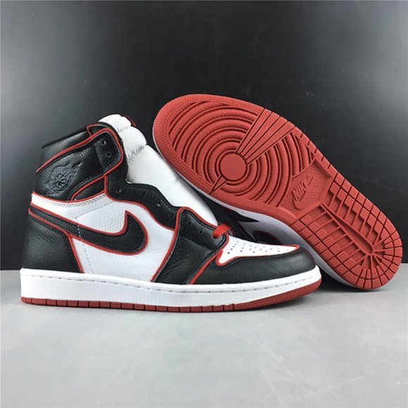 Air Jordan AJ1 High Sports casual shoes（Black White Red） main image 8